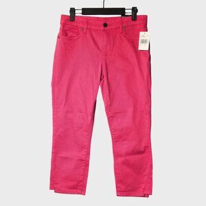 Kut From The Kloth Crop Skinny Jeans Honey Suckle Pink Size 6 NWT